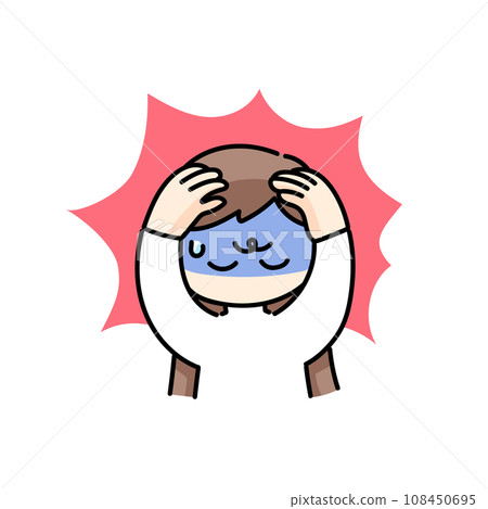 一個年輕的女人頭疼 一個年輕的女人頭疼 108450695