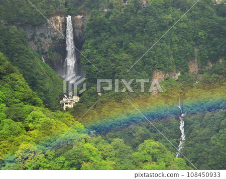 Summer Nikko - View of the rainbow and Kegon Falls from the observation deck of Akechidaira Ropeway Summit Station 108450933
