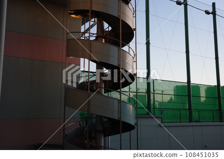 Building reflected in glass 108451035
