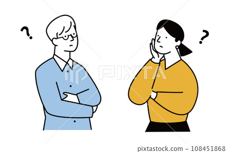 Illustration material of thinking men and women Illustration material of thinking men and women 108451868