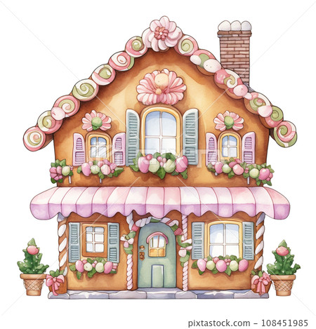 Sweet dessert gingerbread cookie on winter and Christmas festival isolation on white background 108451985