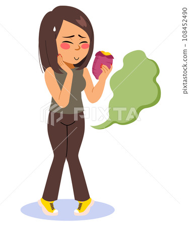 Woman Farting Eating Sweet Potato 108452490