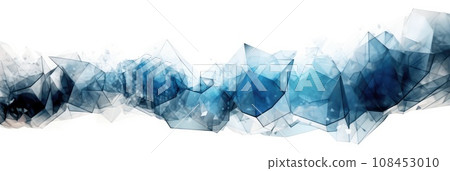 Abstract watercolor artwork mixed with buzzy geometric shapes 108453010