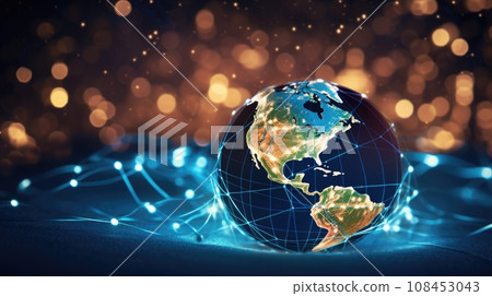 Communication technology with connections around Earth Communication technology with connections around Earth 108453043
