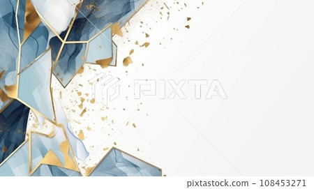 Abstract watercolor artwork mixed with buzzy geometric shapes 108453271