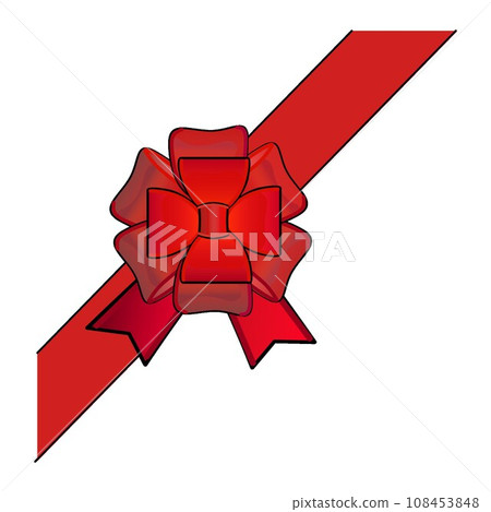 Illustration of a gift decoration ribbon 108453848