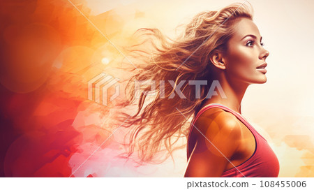 運動型女性的個人資料和人工智慧生成的藝術圖像 108455006