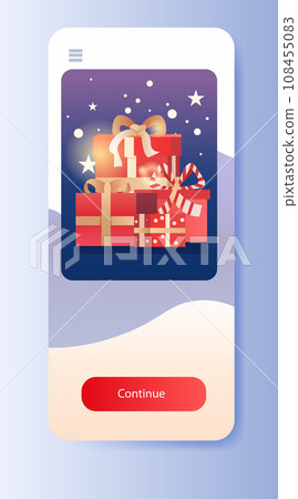 christmas eve holiday happy new year celebration template wrapped 108455083