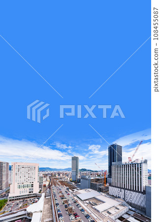 High-angle view of Mazda Stadium on the east side from Hiroshima Station [Urban landscape of Hiroshima] 108455087