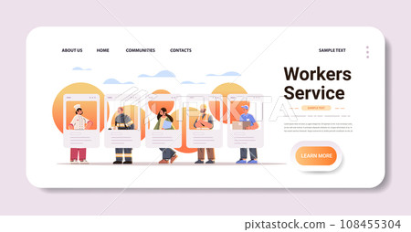 different occupation people diverse workers of various professions and specialists social media network service happy labor day celebration concept 108455304