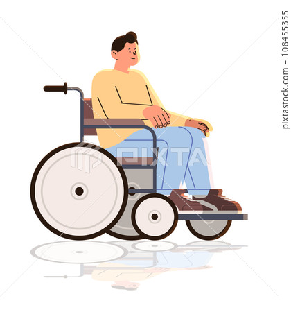 disabled man sitting in wheelchair people with disabilities concept full length 108455355