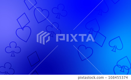 Background material with playing card marks laid out [blue two-tone color] 108455374
