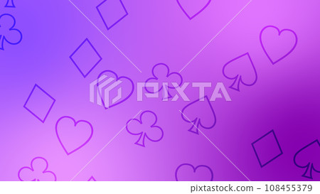 Background material with playing card marks laid out [purple two-tone color] 108455379