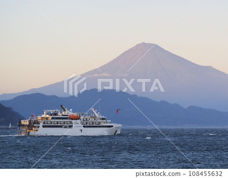 Shizuoka Prefecture Exploration Cruise Ship Coral Adventurer and Fuji September Shizuoka Prefecture Exploration Cruise Ship Coral Adventurer and Fuji September 108455632