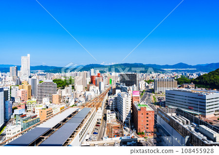 High-angle view of the west side from Hiroshima Station [Urban landscape of Hiroshima] 108455928
