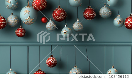 Continuous pattern of Christmas ornaments 108456113