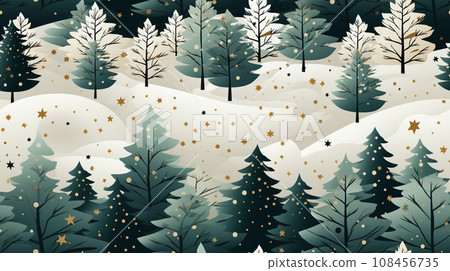 Continuous pattern of christmas trees - Stock Illustration [108456735 ...