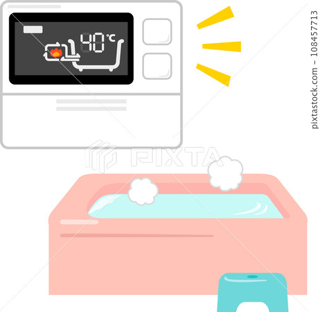 Bathroom control panel when reheating function is in use 108457713