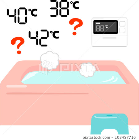Bath temperature settings and question marks 108457716
