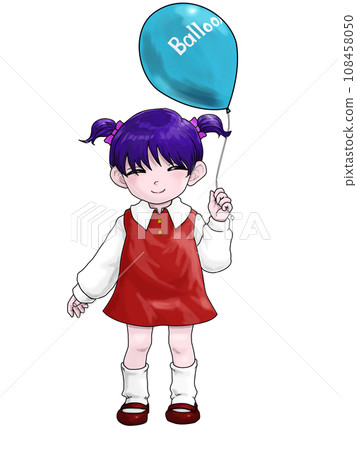 收到氣球很高興的女孩 收到氣球很高興的女孩 108458050