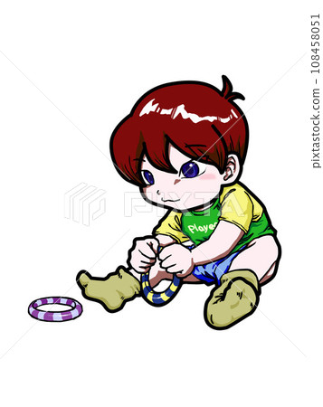 A boy playing with a toy A boy playing with a toy 108458051