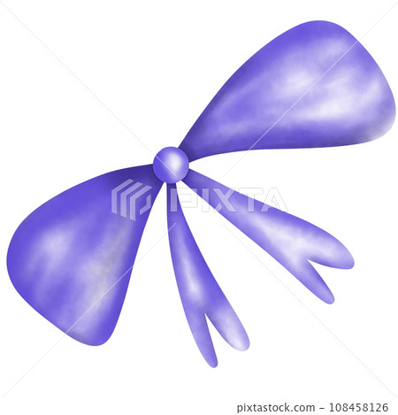 water color of purple bow 108458126