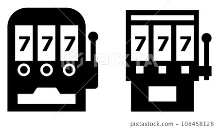 Illustration of a slot machine that won a jackpot in gambling 108458128