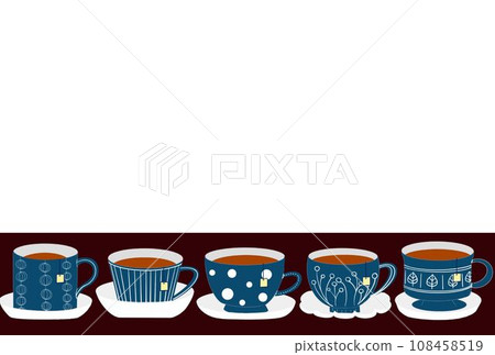 茶和茶杯明信片(藍色) 茶和茶杯明信片(藍色) 108458519
