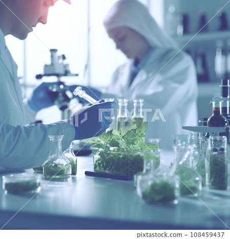 進行植物研究的科學家實驗室的 AI 影像 108459437