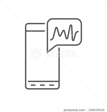 Phone icon in line style. AI concept implemented in a smartphone. Vector outline pictogram for infographic, web design and app development. EPS 10 Phone icon in line style. AI concept implemented in a smartphone. Vector outline pictogram for infographic, web design and app development. EPS 10 108459520