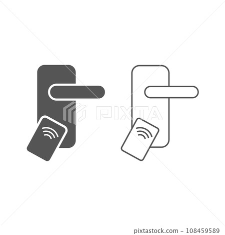 Smart lock system, wireless door lock vector icon, Modern, simple vector illustration for web site or mobile app. EPS 10 108459589