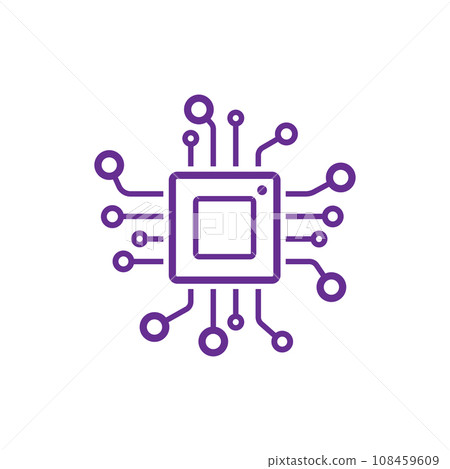 Cpu icon, vector cpu processor technology, electronic microchip Cpu icon, vector cpu processor technology, electronic microchip 108459609