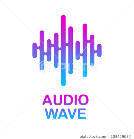 Pulse music player. Audio colorful wave logo. Vector equalizer element Pulse music player. Audio colorful wave logo. Vector equalizer element 108459683