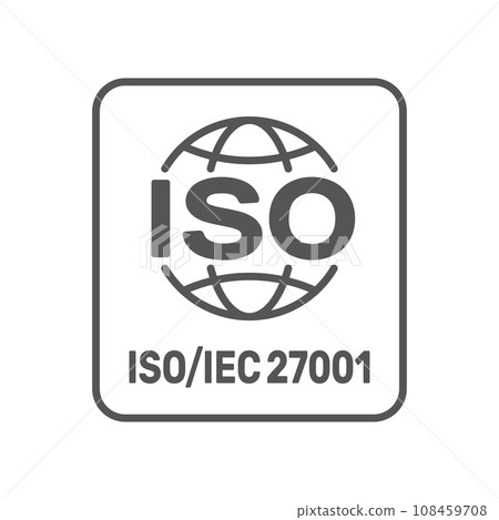 ISO 27001 2013 standard certified - Information security management. ISO 27001 sign. EPS 10. 108459708
