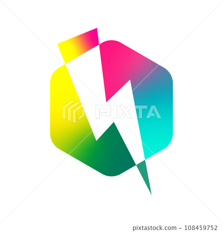 Flash Logo abstract design vector template. Lighting bolt icon. Logo Thunder electricity Power Fast Speed Logotype concept. Vector. EPS 10 108459752