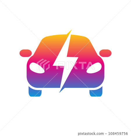 Electro car colorful icon. Trendy electro car logo concept on white background. Suitable for use on web apps, mobile apps and print media. EPS 10 108459756