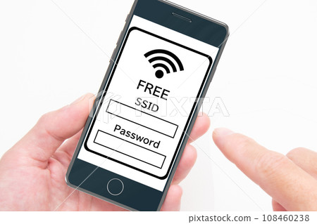 Smartphone WiFi connection Enter SSID and password Smartphone WiFi connection Enter SSID and password 108460238