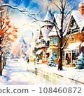 Snowy scenery in rural towns in Europe and America-2 Snowy scenery in rural towns in Europe and America-2 108460872