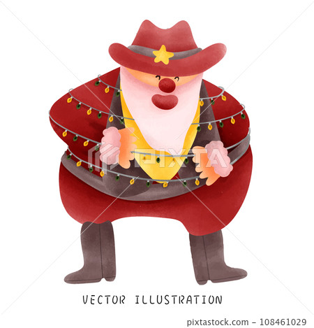 身著西部服裝的牛仔聖誕老人 身著西部服裝的牛仔聖誕老人 108461029