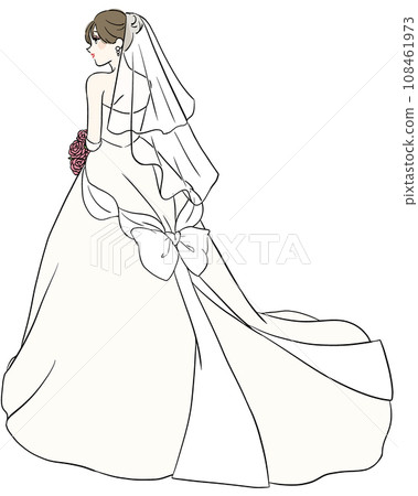 穿著婚禮禮服的新娘 穿著婚禮禮服的新娘 108461973