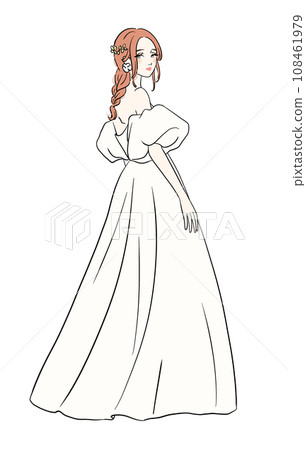 woman wearing white wedding dress woman wearing white wedding dress 108461979
