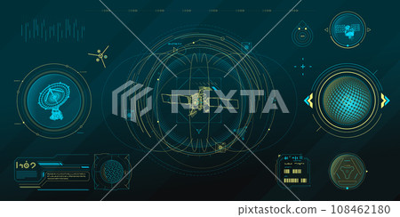 Vector data elements for sci-fi interface infographics. Vector data elements for sci-fi interface infographics. 108462180