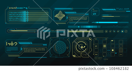 Vector data elements for sci-fi interface infographics. Vector data elements for sci-fi interface infographics. 108462182