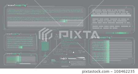 Vector data elements for sci-fi interface infographics. 108462235