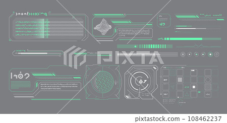 Vector data elements for sci-fi interface infographics. Vector data elements for sci-fi interface infographics. 108462237