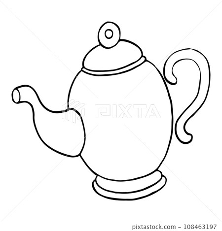 Coffee pot Graphic hand-drawn illustration, vector. Coffee pot Graphic hand-drawn illustration, vector. 108463197