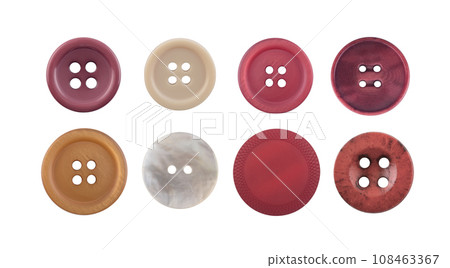 Group of various sewing clothing buttons isolated on white background Group of various sewing clothing buttons isolated on white background 108463367