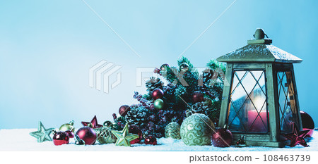 Lantern and christmas decoration 108463739