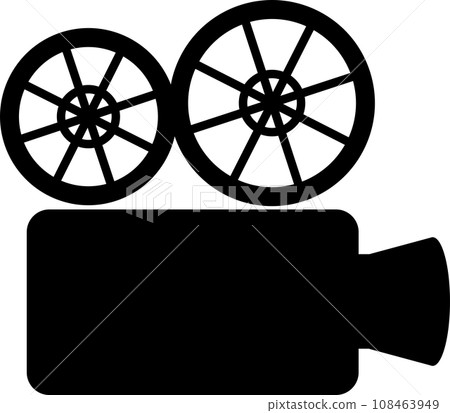 Simple cute icon illustration of a movie projector 108463949