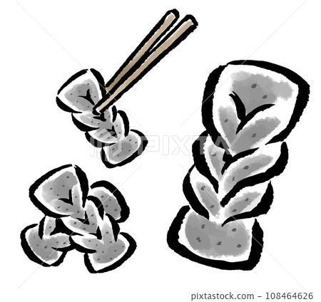 Reins Konnyaku brush touch illustration 108464626